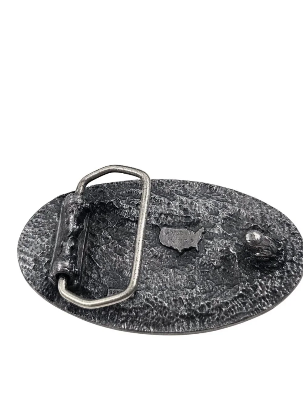 NRA Belt Buckle Eagle Logo National Rifle Association Oval Pewter Vintage